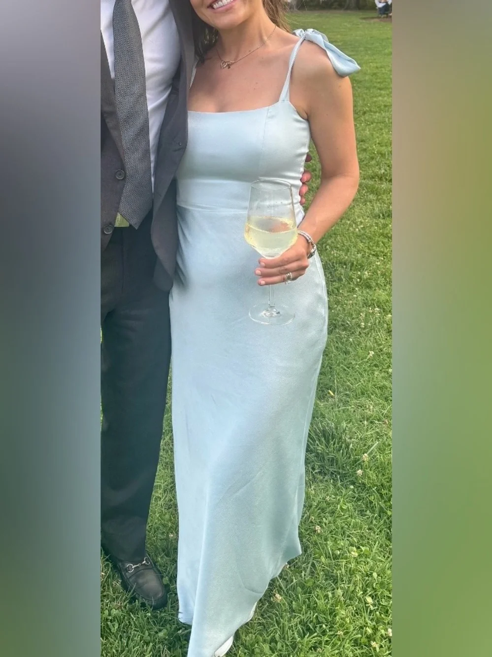 Park & Fifth Albright dress - powder blue satin - Picture 7 of 7